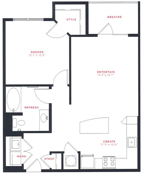 M South Apartments A3 Floor Plan
